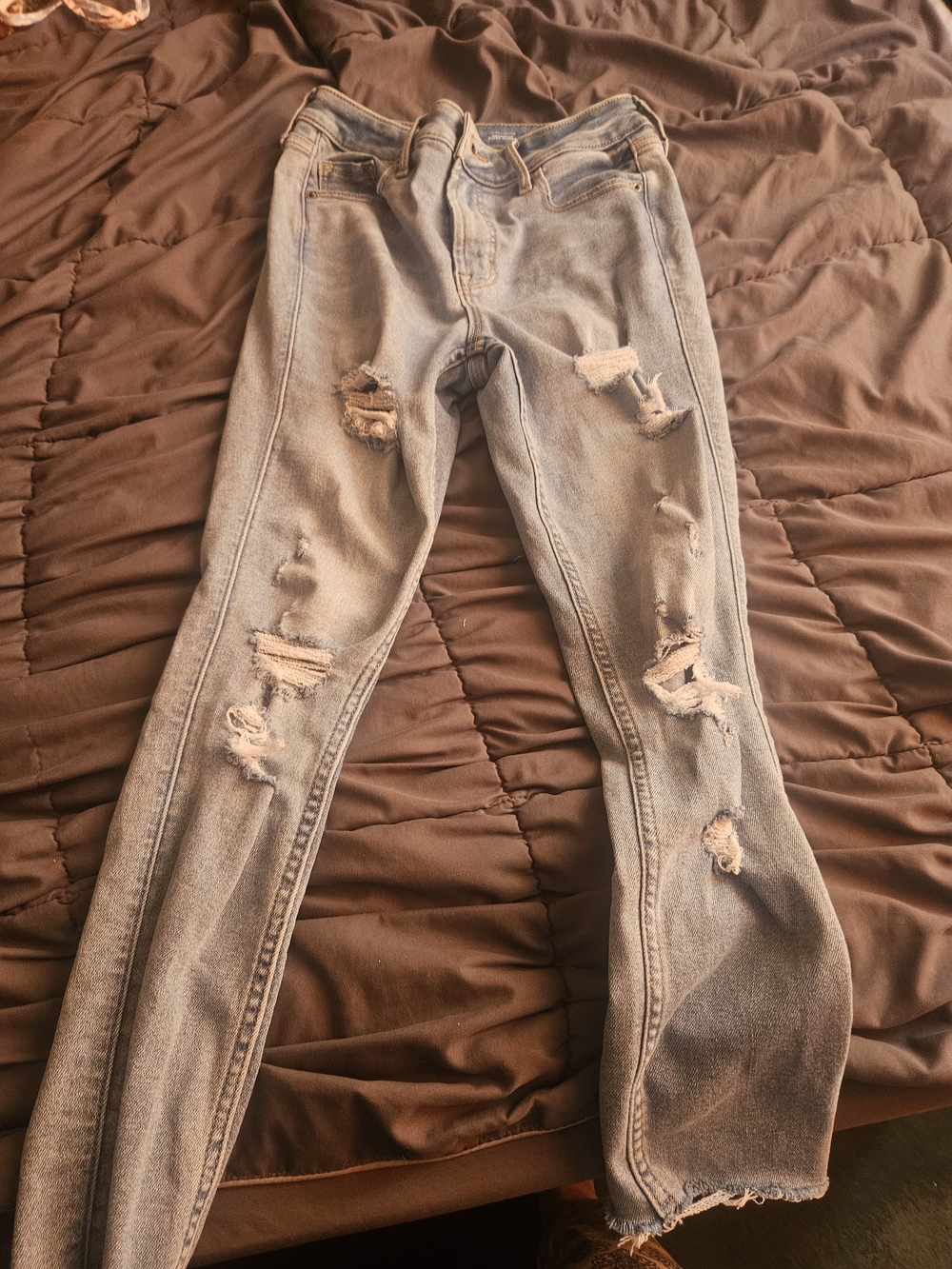 Old Navy Light Blue Ripped Skinny Jeans